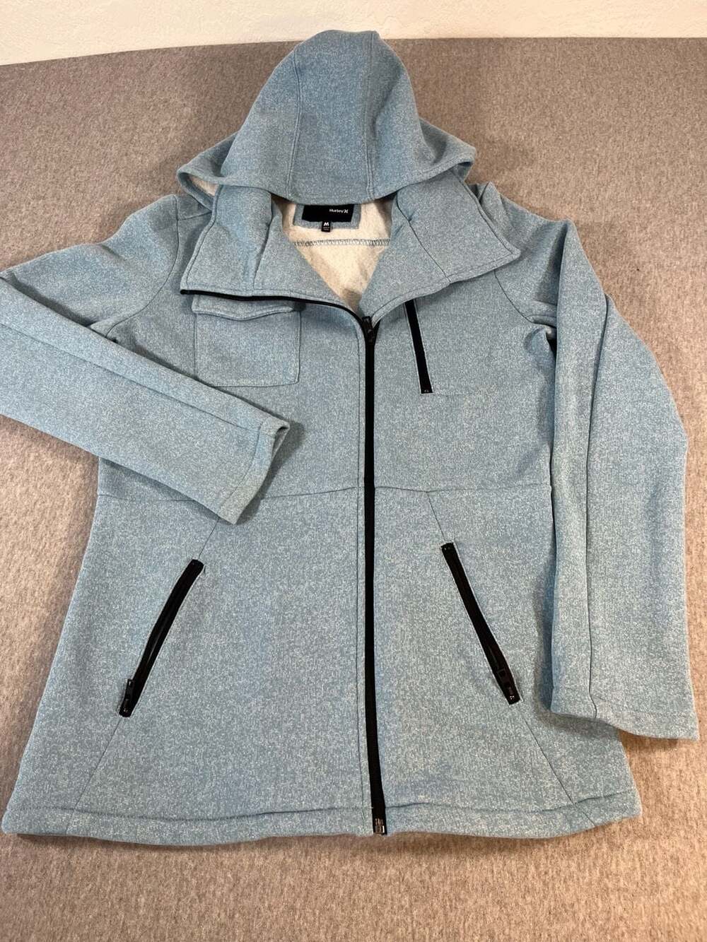 Hurley Winchester Blue Heather Hooded Fleece Jacket Women's Size M